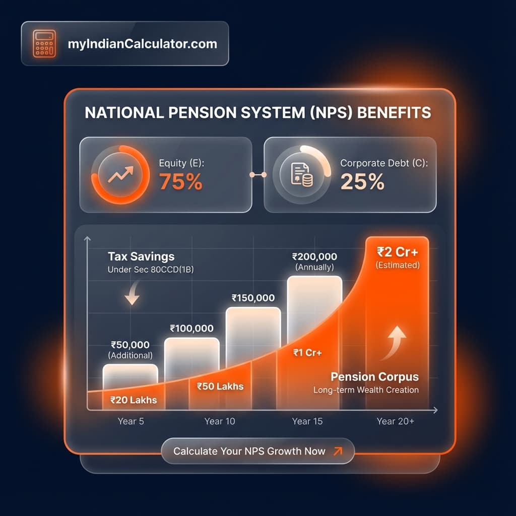 National Pension System (NPS) Calculator Online Calculator India - Result Preview and Financial Dashboard